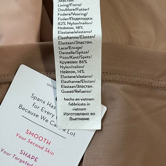 SPANX Womens Size S Illusion Lace Sheer Shaping Brief Panty 40074R Cafe Au Lait - Picture 5 of 10